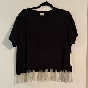 Elegant Black Fringe Top